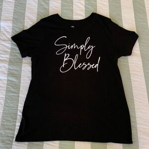 PositiviTees black t-shirt. “Simply Blessed” size M (8/10)
